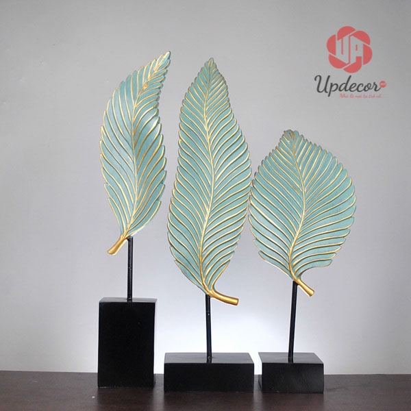 Bộ Ba Chiếc Lá Trang Trí mã UP37 Bộ Tượng Ba Chiếc Lá Trang Trí Văn Phòng, Decor Nội Thất