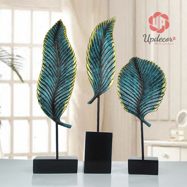 Bộ Ba Chiếc Lá Trang Trí mã UP37 Bộ Tượng Ba Chiếc Lá Trang Trí Văn Phòng, Decor Nội Thất