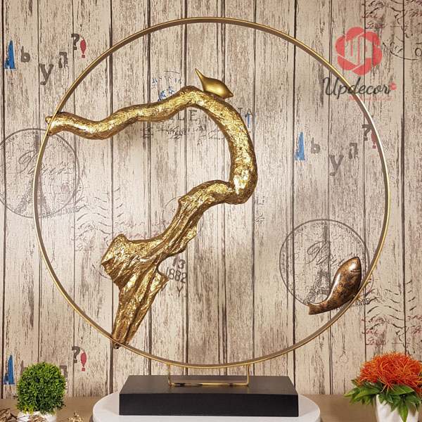 Phù Điêu Trang Trí Chim Cá mã UP75 Phù Điêu Trang Trí Chim Cá Độc Đáo, Decor Nội Thất