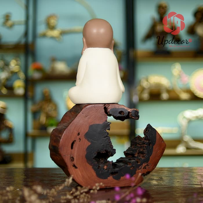 Tượng Chú Tiều Ngồi Thiền mã UP73 Tượng Chú Tiểu Ngồi Thiền Trang Trí, Decor Nhà Cửa, Bàn Làm Việc