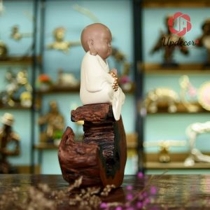 Tượng Chú Tiểu Ngồi Thiền Trang Trí, Decor Nhà Cửa, Bàn Làm Việc