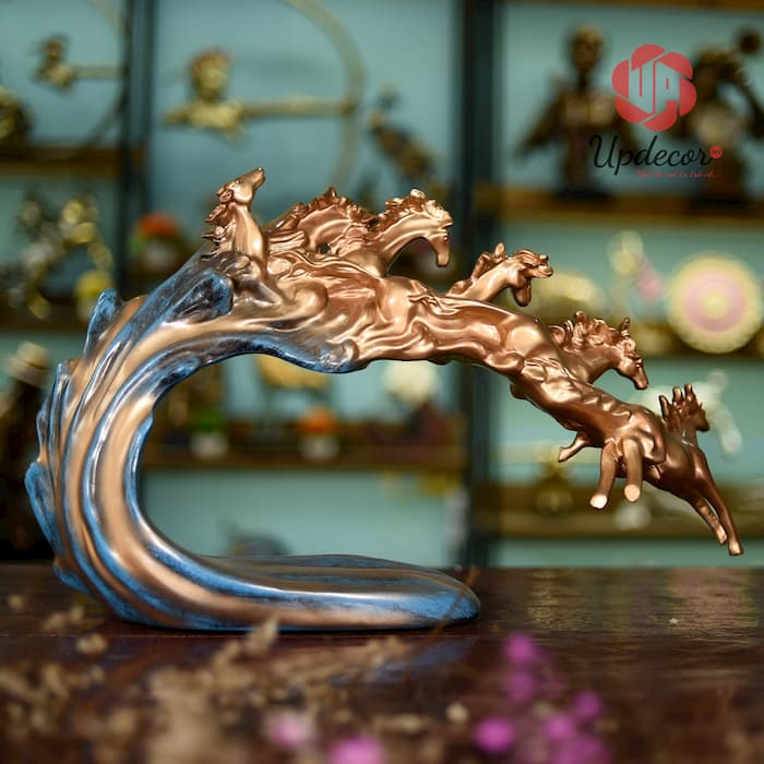 Tượng Lục Mã Cưỡi Sóng mã UP25 Tượng Lục Mã Cưỡi Sóng Trang Trí Nhà Cửa, Decor Nội Thất, Quà Tặng Ý Nghĩa