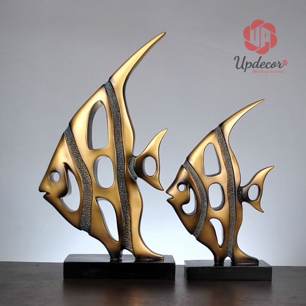 Tượng cặp cá vàng trang trí mã UP52 tượng cá vàng
