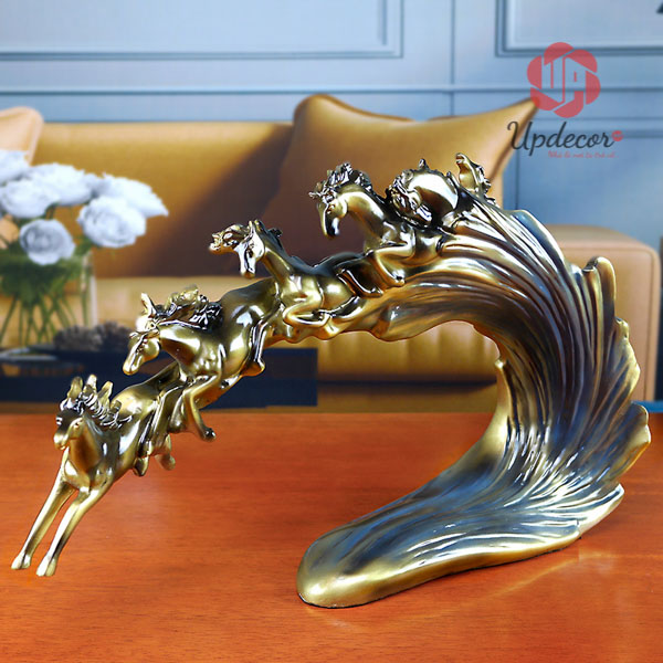 Tượng Lục Mã Cưỡi Sóng mã UP25 Tượng Lục Mã Cưỡi Sóng Trang Trí Nhà Cửa, Decor Nội Thất, Quà Tặng Ý Nghĩa