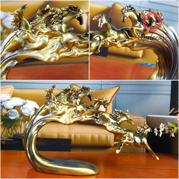 Tượng Lục Mã Cưỡi Sóng mã UP25 Tượng Lục Mã Cưỡi Sóng Trang Trí Nhà Cửa, Decor Nội Thất, Quà Tặng Ý Nghĩa