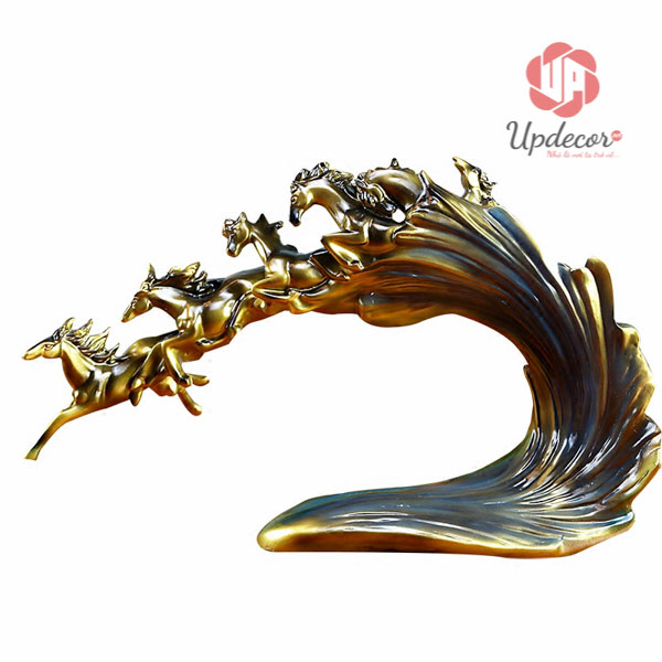 Tượng Lục Mã Cưỡi Sóng mã UP25 Tượng Lục Mã Cưỡi Sóng Trang Trí Nhà Cửa, Decor Nội Thất, Quà Tặng Ý Nghĩa