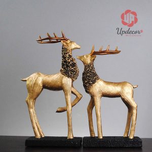 Tượng trang trí cặp hươu mã UP30_2