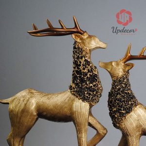 Tượng trang trí cặp hươu mã UP30_3