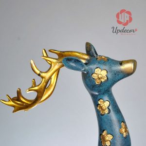 Tượng trang trí cặp hươu mã UP31_2