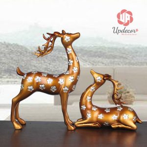 Tượng trang trí cặp hươu mã UP31_3