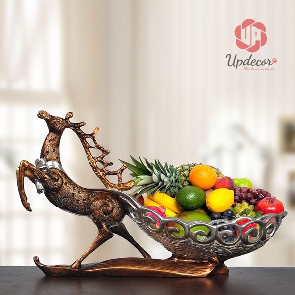 Tượng trang trí hươu đựng hoa quả UP42
