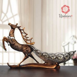 Tượng trang trí hươu đựng hoa quả UP42_1