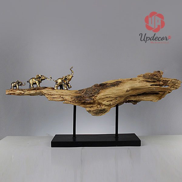 Tượng trang trí đàn voi UP36_1