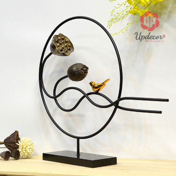 Phù Điêu Chim Khuyên Và Hoa Sen Mã UP87 Phù Điêu Trang Trí Chim Khuyên Và Hoa Sen, Decor Nội Thất
