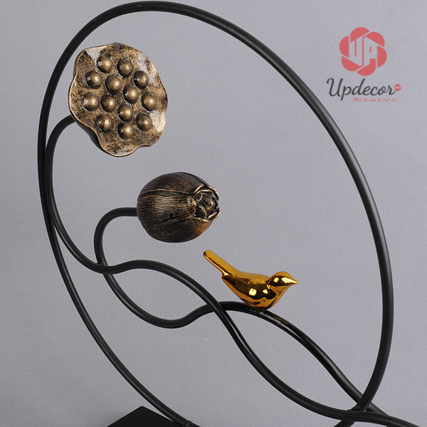 Phù Điêu Chim Khuyên Và Hoa Sen Mã UP87 Phù Điêu Trang Trí Chim Khuyên Và Hoa Sen, Decor Nội Thất