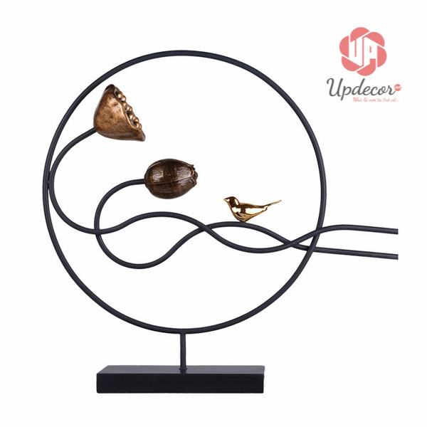 Phù Điêu Chim Khuyên Và Hoa Sen Mã UP87 Phù Điêu Trang Trí Chim Khuyên Và Hoa Sen, Decor Nội Thất