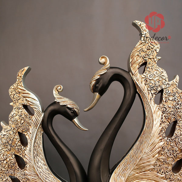 Tượng Cặp Thiên Nga Đen Trang Trí Mã UP88 Tượng Đôi Thiên Nga Trang Trí Nhà Cửa, Quà Tặng Ý Nghĩa