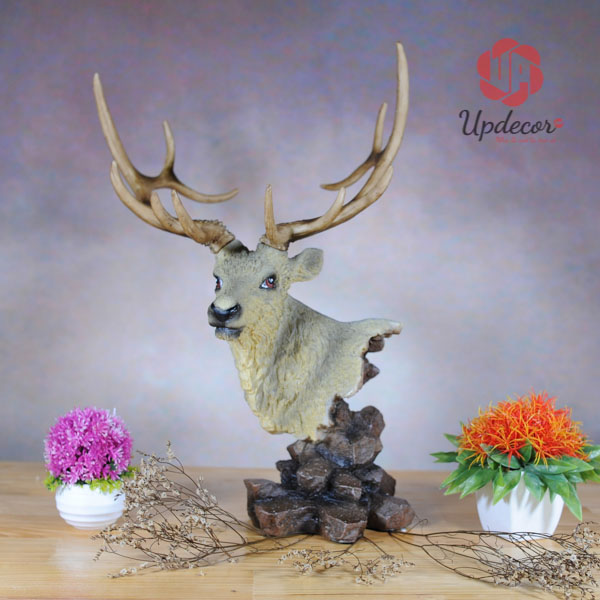 Tượng Đầu Hươu Trang Trí Mã UP10 Tượng Đầu Hươu Trang Trí Nội Thất, Decor Nhà Cửa