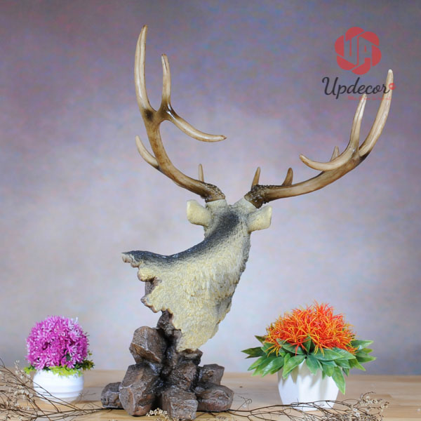 Tượng Đầu Hươu Trang Trí Mã UP10 Tượng Đầu Hươu Trang Trí Nội Thất, Decor Nhà Cửa