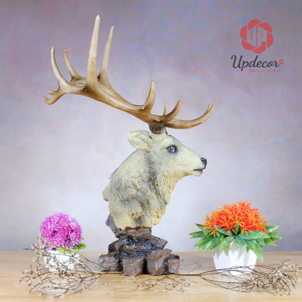Tượng Đầu Hươu Trang Trí Mã UP10 Tượng Đầu Hươu Trang Trí Nội Thất, Decor Nhà Cửa