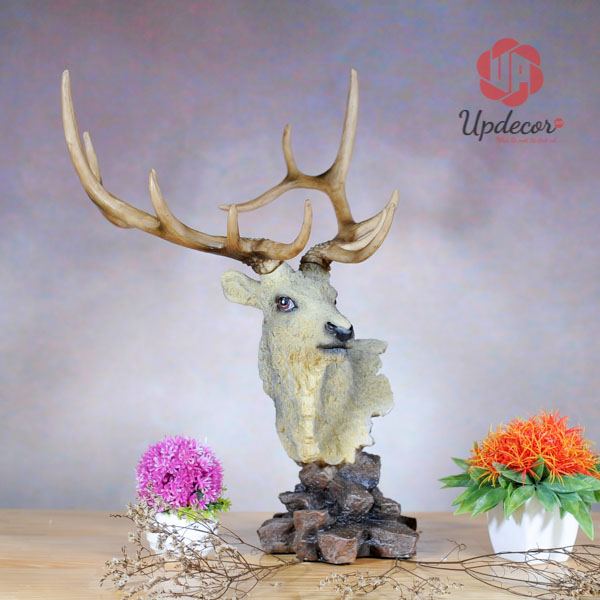 Tượng Đầu Hươu Trang Trí Mã UP10 Tượng Đầu Hươu Trang Trí Nội Thất, Decor Nhà Cửa