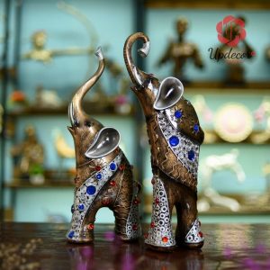 Hình ảnh chi tiết cặp voi đính đá