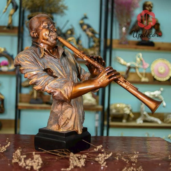 Tượng Nghệ Sĩ Thổi Kèn CLARINET Trang Trí, Decor Nội Thất, Nhà Cửa