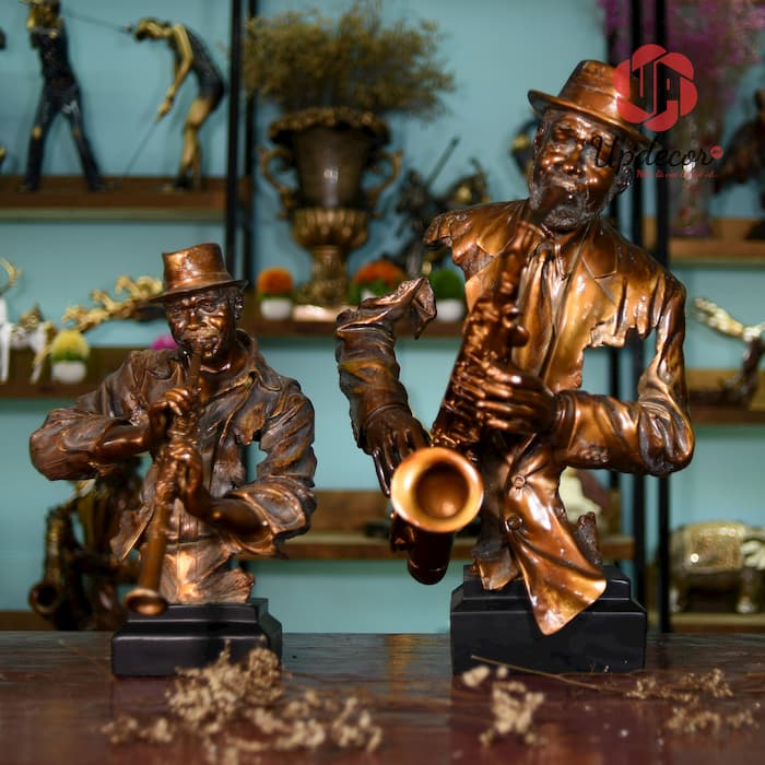 Tượng Nghệ Sĩ Thổi Kèn Saxophone mã UP96 Tượng Nghệ Sĩ Thổi Saxophone Trang Trí Nhà Cửa, Decor Nội Thất