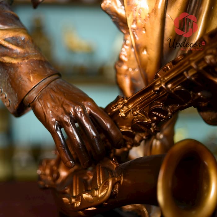 Tượng Nghệ Sĩ Thổi Kèn Saxophone mã UP96 Tượng Nghệ Sĩ Thổi Saxophone Trang Trí Nhà Cửa, Decor Nội Thất