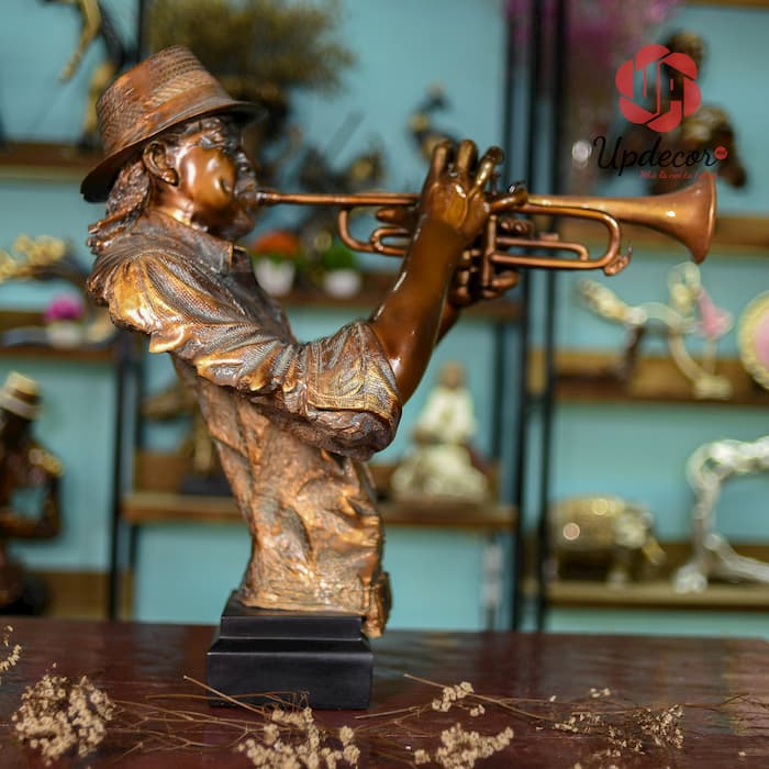 Tượng Nghệ Sĩ Thổi Trumpet mã UP99 Tượng Nghệ Sĩ Thổi Trumpet Trang Trí Nhà Cửa, Nội Thất