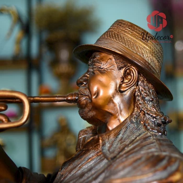 Tượng Nghệ Sĩ Thổi Trumpet mã UP99 Tượng Nghệ Sĩ Thổi Trumpet Trang Trí Nhà Cửa, Nội Thất