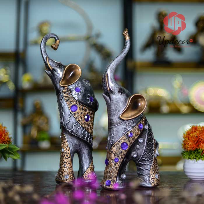 Cặp Voi Phong Thủy Đính Đá mã UP01 cặp voi phong thủy