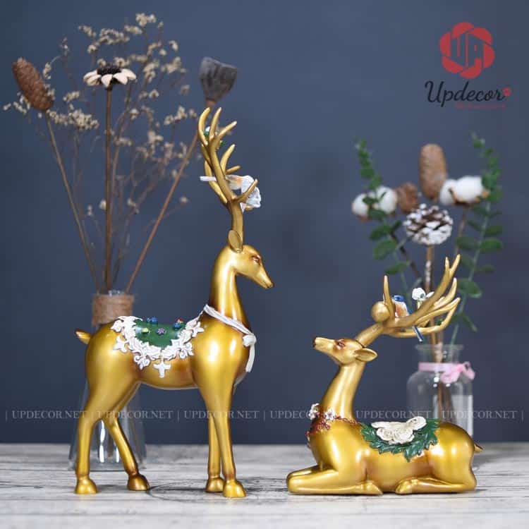 Tượng Trang Trí Decor Cặp Hươu Tài Lộc UP114 Tượng trang trí decor cặp hươu tài lộc được gia công rất tinh tế và sắc nét