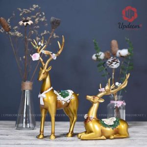 Tượng trang trí phòng khách là một cặp hươu siêu chất