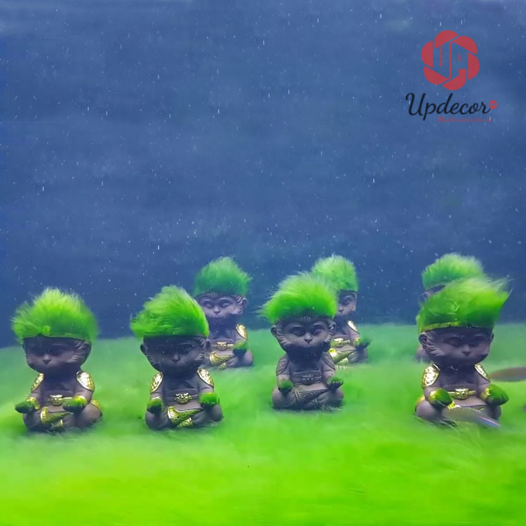 Tượng Tôn Ngộ Không Thủy Sinh Ngồi Thiền Mini UP113 tượng tôn ngộ không thủy sinh để trong bể cá trông rất lạ và đẹp mắt