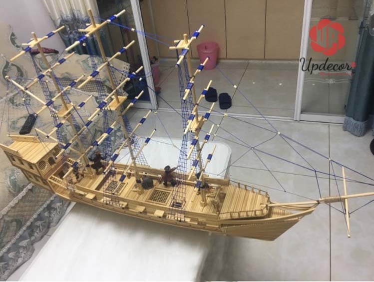 hướng dẫn làm mô hình thuyền buồm bằng tăm tre