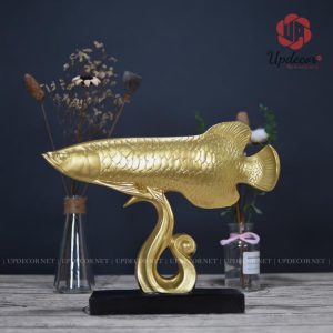 Tượng cá rồng phong thủy với màu vàng 24k sang trọng