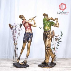 Đồ decor bộ tượng đánh golf được làm từ vật liệu composite siêu bền cho tuổi thọ lên tới hàng trăm năm tuổi