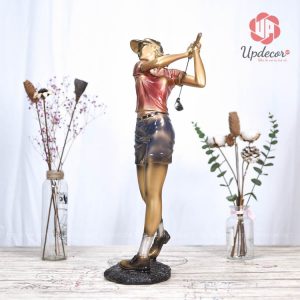 Chiều cao của bức tượng là 52 Cm, rộng 29 Cm, sâu 19 Cm thì đây là kích thước vừa phải để làm đồ trang trí bàn làm việc, kệ tivi phòng khách...