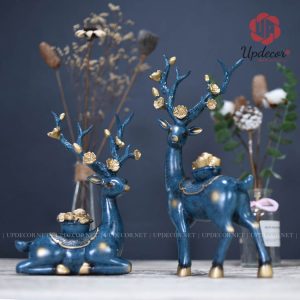 Cặp tượng hươu trang trí với ý nghĩa mang lại nhiều tài lộc và may mắn đến cho gia chủ