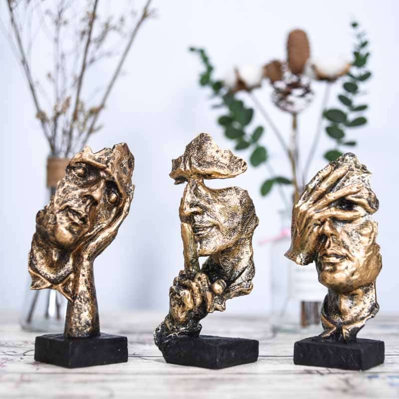 Tượng 3 Không, Không Nghe, Không Nói, Không Nhìn Mini UP173 Tượng 3 không, không nghe, không nói, không nhìn như muốn nhắc nhở mỗi người hãy bớt nghe bớt nói bớt nhìn để đảm bảo cuộc sống được bình an và thanh thản