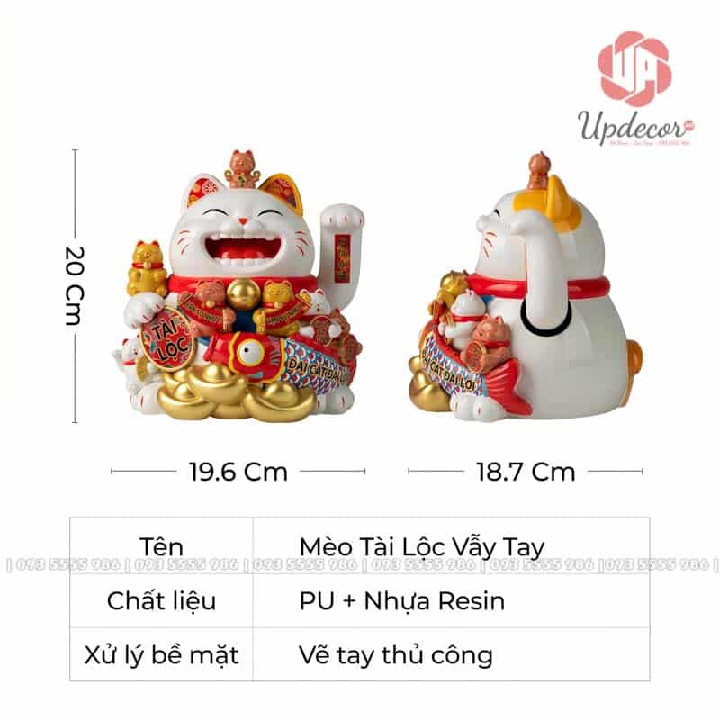 Mèo Thần Tài Vẫy Tay Nhật Bản Maneki Neko Mã UP019 Thông tin chi tiết sản phẩm