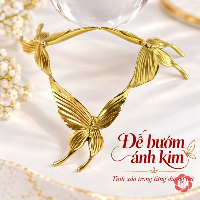 Cầu Thủy Tinh Trang Trí Chân Bướm Ánh Vàng UP013 Cầu thủy tinh trang trí cận cảnh chân bướm ánh vàng
