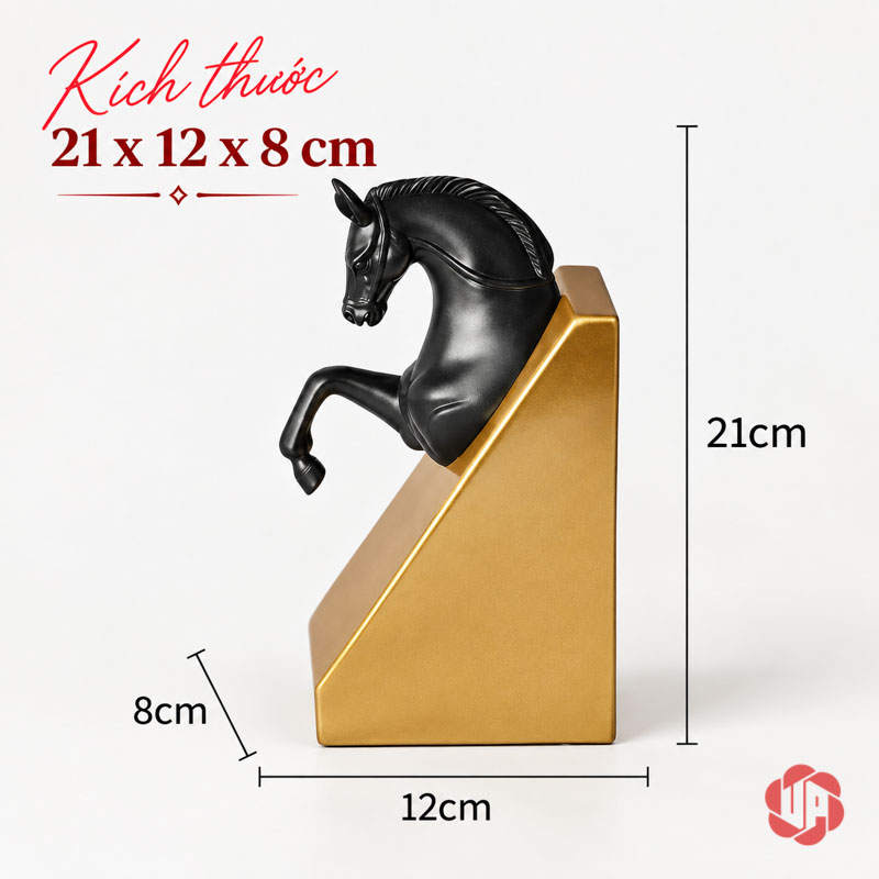 Chặn Sách Decor Ngựa Mã Đáo Thành Công UP051 Chặn sách decor ngựa có kích thước mỗi bên rộng 12 sâu 8 cao 21 cm