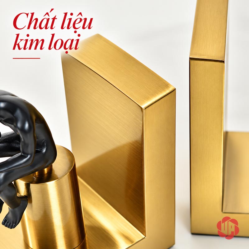 Chặn Sách Trang Trí Người Suy Tư Đen Vàng UP028 Chặn sách trang trí cận cảnh khung chữ L màu vàng