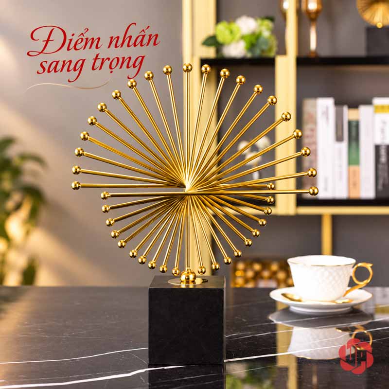 Decor Trang Trí Thời Gian Vàng Nghệ Thuật UPV009 Decor thời gian vàng đặt trên bàn cạnh cốc