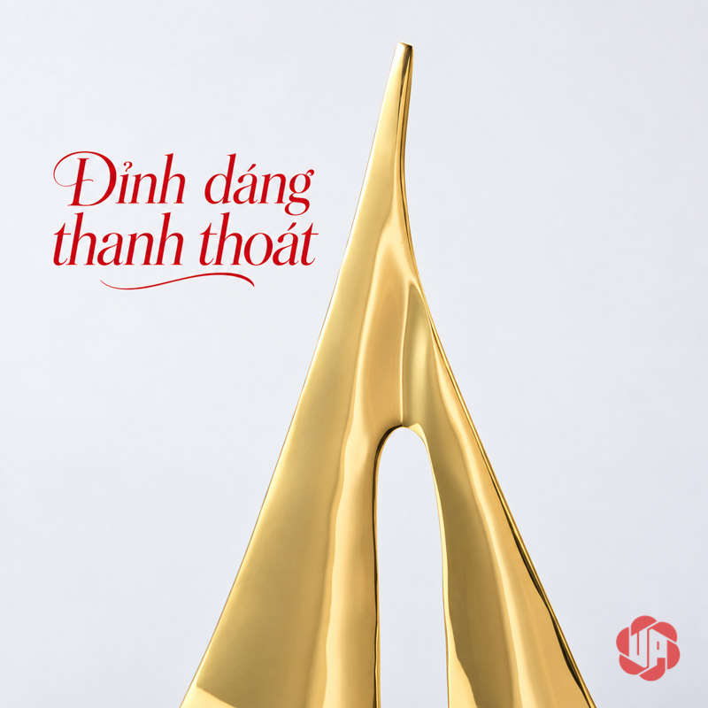 Decor Trang Trí Cánh Buồm Xuôi Gió Bằng Đồng UP053 Decor trang trí cánh buồm xuôi gió cận đỉnh buồm thuôn cao