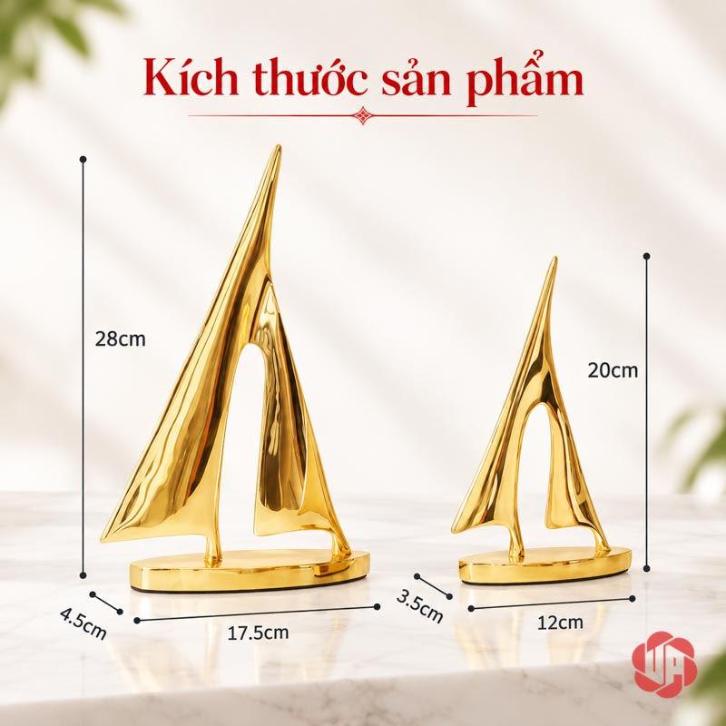 Decor Trang Trí Cánh Buồm Xuôi Gió Bằng Đồng UP053 Decor trang trí cánh buồm xuôi gió có cỡ cao 28 cm và 20 cm