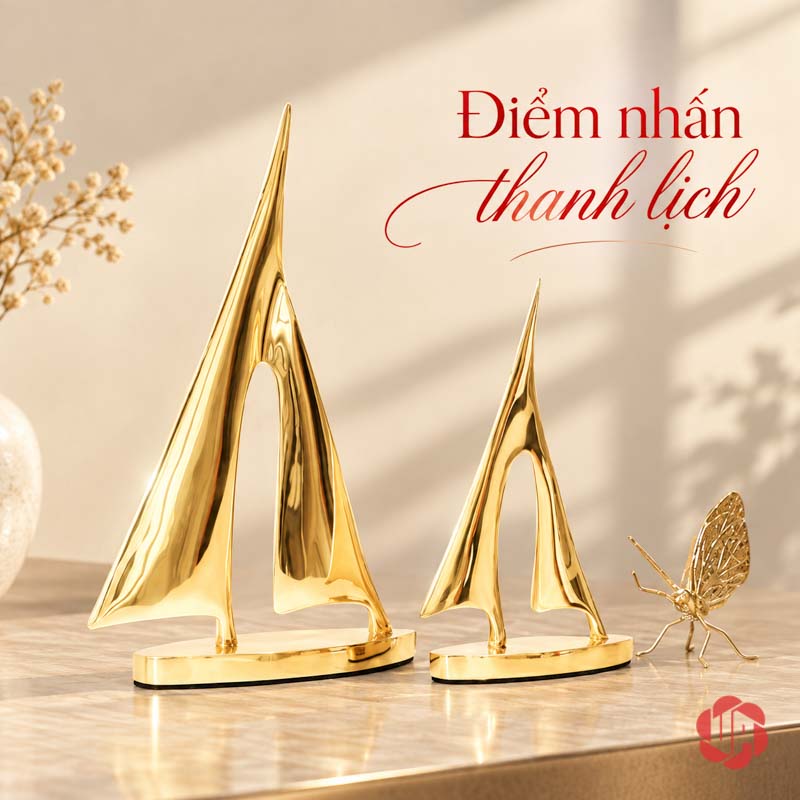 Decor Trang Trí Cánh Buồm Xuôi Gió Bằng Đồng UP053 Decor trang trí cánh buồm xuôi gió phối đôi bên phụ kiện hình bướm