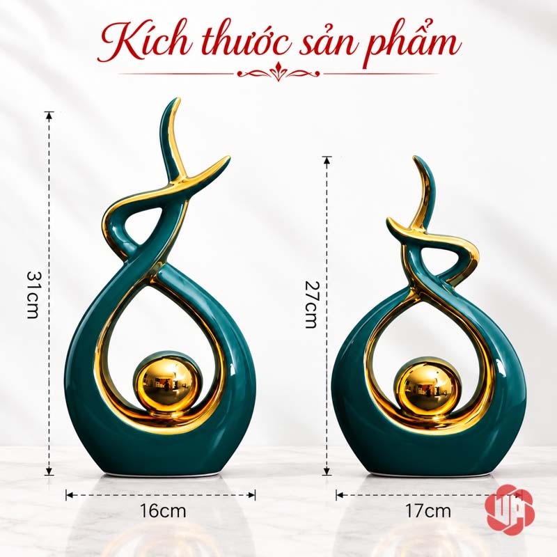 Decor Trang Trí Nghệ Thuật Ôm Cầu Vàng Viền Ánh Kim UP027-XT Decor trang trí nghệ thuật sơ đồ kích thước bộ xanh cỡ lớn